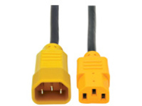 Tripp Lite 4ft Computer Power Cord Extension Cable C14 to C13 Yellow 10A 18AWG 4'