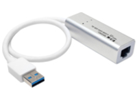 Tripp Lite USB 3.0 SuperSpeed to Gigabit Ethernet NIC Network Adapter RJ45 10/100/1000 Aluminum White