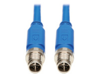 Eaton Tripp Lite Series M12 X-Code Cat6 1G UTP CMR-LP Ethernet Cable (M/M), IP68, PoE, Blue, 1 m (3.3 ft.)