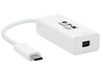Tripp Lite USB-C to Mini DisplayPort Adapter Cable (M/F) with Equalizer, 8K UHD, HDR, DP 1.4, White, 6in