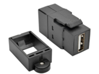 Tripp Lite USB 2.0 Keystone Panel Mount Coupler All-in-One F/F USB-A Black