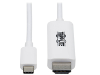Tripp Lite USB-C to HDMI Adapter Cable (M/M), 4K, 4:4:4, Thunderbolt 3 Compatible, White, 6ft