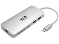 Tripp Lite USB C Docking Station, 4K @ 30 Hz, HDMI, Thunderbolt 3, USB-A Hub, PD Charging, SD/Micro SD, GbE, USB Type C, USB-C