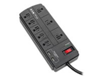 Tripp Lite 8-Outlet Surge Protector Power Strip with 2 USB Ports (2.1A Shared)