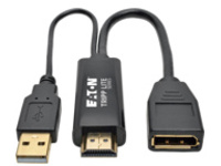 Tripp Lite HDMI to DisplayPort Active Converter 4K with USB Power, HDMI to DisplayPort (M/F), 4096 x 2160/4K x 2K @ 30 Hz, 6 in.