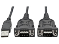 Tripp Lite 6ft 2-Port USB to DB9/ RS 232 Serial Adapter FTDI, w/ COM Retention