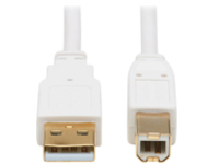 Eaton Tripp Lite Series Safe-IT USB 2.0 A to B Antibacterial Cable (M/M), White, 10 ft. (3.05 m)