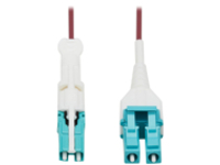 Tripp Lite 400G Duplex Multimode 50/125 OM4 Fiber Optic Cable (CS-PC/LC-PC), Round LSZH Jacket, Magenta, 1 m