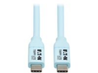 Eaton Tripp Lite Series USB-C Cable (M/M), Antibacterial, Ultra Flexible, 240W PD Charging, Light Blue, 6 ft. (1.8 m)