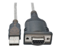 Tripp Lite 18in USB to Null Modem Serial Adapter FTDI w/ COM Retention M/F 18"