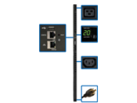 Tripp Lite 3.2-3.8kW Single-Phase Switched PDU with LX Platform Interface, 200-240V Outlets (20 C13 & 4 C19), C20/L6-20P, 0U, TAA