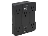 Eaton Tripp Lite Series Safe-IT 5-Outlet Surge Protector, USB-A/USB-C Ports, 5-15P Direct Plug-In, 1050 Joules, Antimicrobial, Black