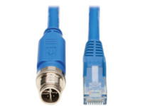 Eaton Tripp Lite Series M12 X-Code Cat6 1G UTP CMR-LP Ethernet Cable (M12 M/RJ45 M), IP68, PoE, Blue, 5 m (16.4 ft.)