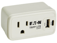 Eaton Tripp Lite Series Power It! Travel Charger and Power Strip 1-Outlet 5-15R USB-C and USB-A Ports 32W Charging irect Plug-In Gray