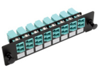 Tripp Lite Toolless Pass-Through Fiber Patch Panel MMF/SMF 8 LC Connectors, Black