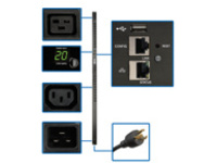 Tripp Lite 3.3-3.7kW Single-Phase Monitored PDU, LX Platform Interface, 208/230V Outlets (20 C13/4 C19), C20/L6-20P, 0U 1.8m/70 in., TAA