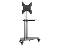 Eaton Tripp Lite Series Premier Rolling TV Cart for 32" to 55" Displays, Black Glass Base and Shelf, Locking Casters