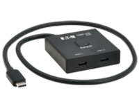 Eaton Tripp Lite series 2x1 Bi-Directional USB-C Switch 8K60Hz Video HDCP Passthrough USB 3.2 Gen 2 100W PD Charging