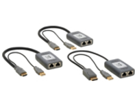 Eaton Tripp Lite Series 2-Port DisplayPort to HDMI over Cat6 Extender Kit, Pigtail Transmitter/2x Receivers, 4K 60 Hz, HDR, 4:4:4, 230 ft. (70.1 m), TAA
