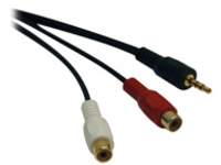Tripp Lite 6in Mini Stereo to 2RCA Audio Y Splitter Adapter Cable 3.5mm 2xF/M 6"
