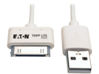 Tripp Lite 3ft USB/Sync Charge Cable 30-Pin Dock Connector for Apple White 3'