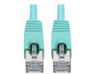 Tripp Lite Cat6a 10G-Certified Snagless Shielded STP Network Patch Cable (RJ45 M/M), PoE, Aqua, 14 ft.