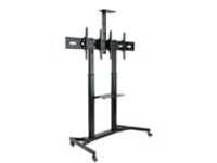 Tripp Lite Dual Screen Mobile TV Floor Stand Cart Height-Adjustable 35-45in