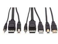 Eaton Tripp Lite Series DisplayPort KVM Cable Kit 4K USB 3.5mm Audio 3xM/3xM USB M/M 6ft