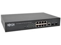 Tripp Lite 8-Port Gigabit Ethernet Switch L2 Web-Smart Managed PoE+ , 10/100/1000Mbps, 2 Dedicated Gigabit SFP Slots, 20 Gbps, Web Interface