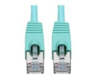 Tripp Lite Cat6a 10G-Certified Snagless Shielded STP Network Patch Cable (RJ45 M/M), PoE, Aqua, 20 ft.