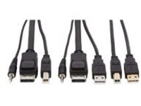 Eaton Tripp Lite Series DisplayPort KVM Cable Kit 4K USB 3.5mm Audio 3xM/3xM USB MM 10ft