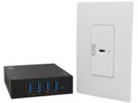 C2G Superbooster 1-Port USB over Cat6a Wall Plate to 4-Port USB-Box Extender Kit