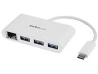 StarTech.com 3 Port USB C Hub w/ Gigabit Ethernet &#x2013; USB Type C to 3 x USB-A &#x2013; Multi Port USB 3.0 Hub for MacBook Pro (HB30C3A1GEA)