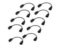 StarTech 1ft (0.3m) Power Extension Cord, IEC C14 to NEMA 5-15R, 10A 125V, 18AWG, 10 Pack, Black Computer Power Extension Cord, AC Outlet Extension Cable for Network Equipment