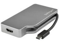 StarTech.com USB C Multiport Video Adapter with HDMI, VGA, Mini DisplayPort or DVI, USB Type C Monitor Adapter to HDMI 2.0 or mDP 1.2 (4K 60Hz), VGA or DVI (1080p), Space Gray Aluminum