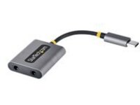 Startech USB-C Headphone Splitter, USB Type C Dual Headset Adapter w/Microphone Input, USB C to 3.5mm Adapter/Earphone Dongle, USB C to Audio Jack/Aux Output