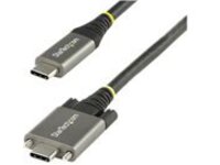 StarTech 20" 50cm Side Screw Locking USB C Cable 10Gbps, USB 3.1/3.2 Gen 2 Type-C Cable, 100W (5A) Power Delivery Charging, DP Alt Mode, Dual Screw Lock, USB-C to C Cord, Charge/Sync