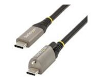 StarTech 3ft 1m Top Screw Locking USB C Cable 10Gbps, USB 3.1/3.2 Gen 2 Type-C Cable, 100W (5A) Power Delivery Charging, DP Alt Mode, Single Screw Lock, USB-C to C Cord, Charge/Sync