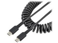 StarTech 20in (50cm) USB C Charging Cable, Coiled Heavy Duty Fast Charge & Sync USB-C Cable, High Quality USB 2.0 Type-C Cable, Rugged Aramid Fiber, TPE, 3A, S20, iPad, Pixel