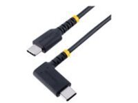 StarTech 3ft (1m) USB C Charging Cable Right Angle, 60W PD 3A, Heavy Duty Fast Charge USB-C Cable, USB 2.0 Type-C, Durable and Rugged Aramid Fiber, S20/iPad/Pixel