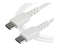 StarTech 2m USB C Charging Cable, Durable Fast Charge & Sync USB 2.0 Type C to USB C Laptop Charger Cord, TPE Jacket Aramid Fiber M/M 60W White, Samsung S10, S20 iPad Pro MS Surface
