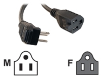 C2G 3ft 18 AWG Flat Plug Power Strip Plus (NEMA 5-15P to NEMA 5-15R) TAA