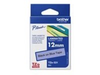 Brother TZe-531 - Black on blue