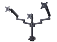 Startech Triple Monitor Desk Mount For Up To Three 27in Screens, VESA 75x75/100x100, Tool-Less Arm Adjustments, C-Clamp/Grommet Mount, Spring-Assisted Arms