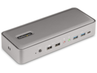 Startech Dual-Laptop USB-C KVM Docking Station, Dual Monitor 4K 60Hz DisplayPort, DisplayLink Certified, 5-Port USB Hub, GbE, 90W/45W Power Delivery to Two Laptops, Windows/Mac