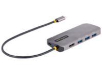 Startech USB C Multiport Adapter, 4K 60Hz HDMI Video, 3-Port 5Gbps USB-A 3.2 Hub, 100W Power Delivery Passthrough, GbE, USB Type-C Mini Travel Dock with Charging, 12in/30cm Cable
