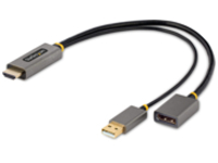 Startech 1ft (30cm) HDMI to DisplayPort Adapter, Active 4K 60Hz HDMI Source to DP Monitor Adapter Cable, USB Bus Powered, HDMI 2.0 to DisplayPort Converter for Laptops/PC