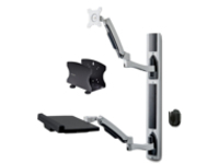Startech Wall Mount Workstation, VESA Mount For 32" Monitors (22lb/10kg), Fully Articulating Arms For Single Monitor Mount & Keyboard Tray, Includes Desktop Computer/PC Bracket