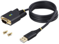 StarTech 3ft (1m) USB to Serial Adapter Cable, Interchangeable DB9 Screws/Nuts, COM Retention, USB-A to DB9 RS232, FTDI IC, Level-4 ESD Protection, Windows/macOS/ChromeOS/Linux