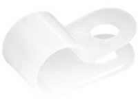 StarTech.com 100 Pack Screw Mount Cable Clamps, Large 7.9mm Bundle Cable Fastener/Holder, R-Type Single Reusable Nylon Clip, Screw Down Ethernet Cord Management Clamp, UL/94V-2 Rated TAA